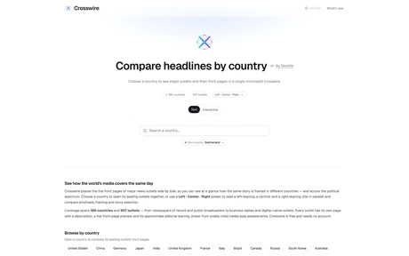 Crosswire.online: compare news headlines across outlets